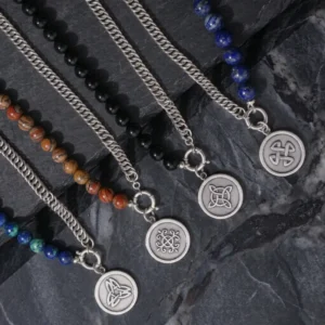 Collar de Plata y Piedras Naturales