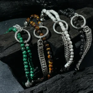Pulsera de plata con piedras/perlas