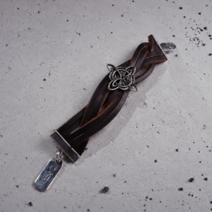 Pulsera de plata con cuero VINCULO